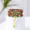 Vòng Tay Trầm Hương 108 Hạt Mix Cỏ 4 Lá Theo Mệnh 1