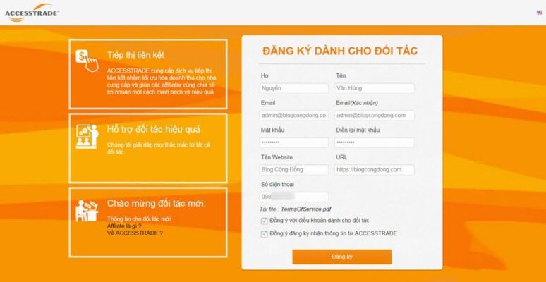 Cách đăng ký kiếm tiền với AccessTrade – Kiếm tiền online thụ động từ Affiliate Marketing