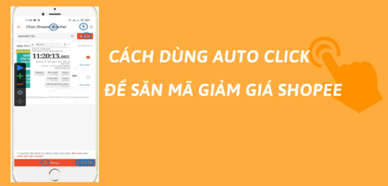 sử dụng tool Auto Click săn mã giảm giá banner Shopee