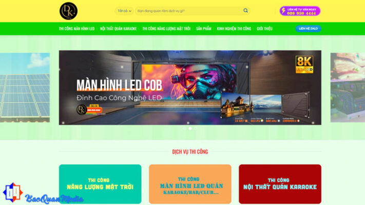 Thông tin dự án viết content dịch vụ thi công màn hình led