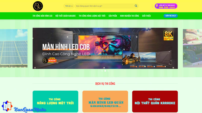 Thông tin dự án viết content dịch vụ thi công màn hình led