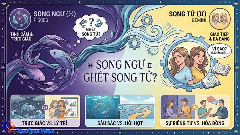 Một số lý do dẫn đến hiểu lầm song ngư ghét song tử